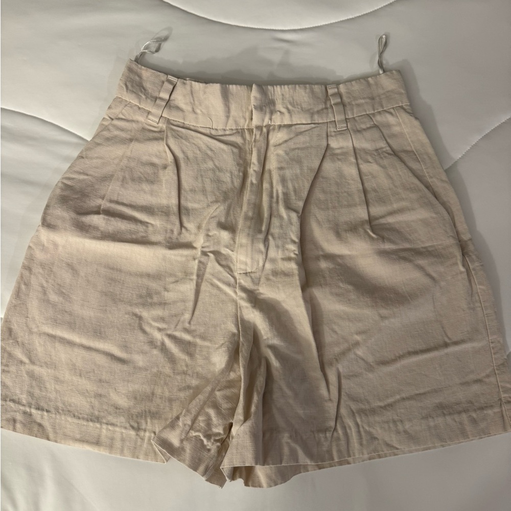 Zara High Waist Linen Shorts